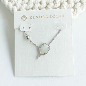 Kendra Scott Pickleball Silver Ivory Mother-of-Pearl Necklace